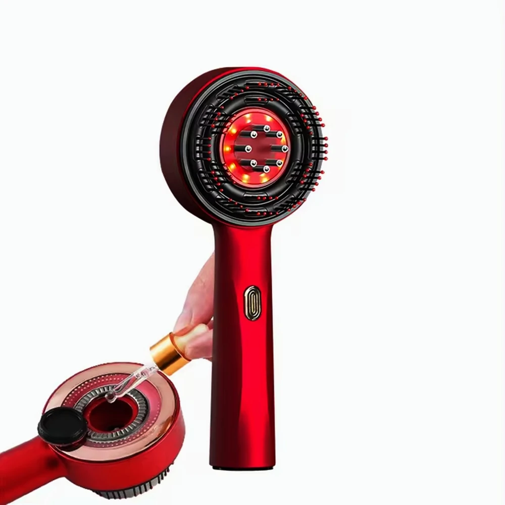 

Wireless Electric Hair Scalp Relax Massager Brush Oil Applicator Massage Comb for Hair Growth Anti Hair Loss Red Light Device