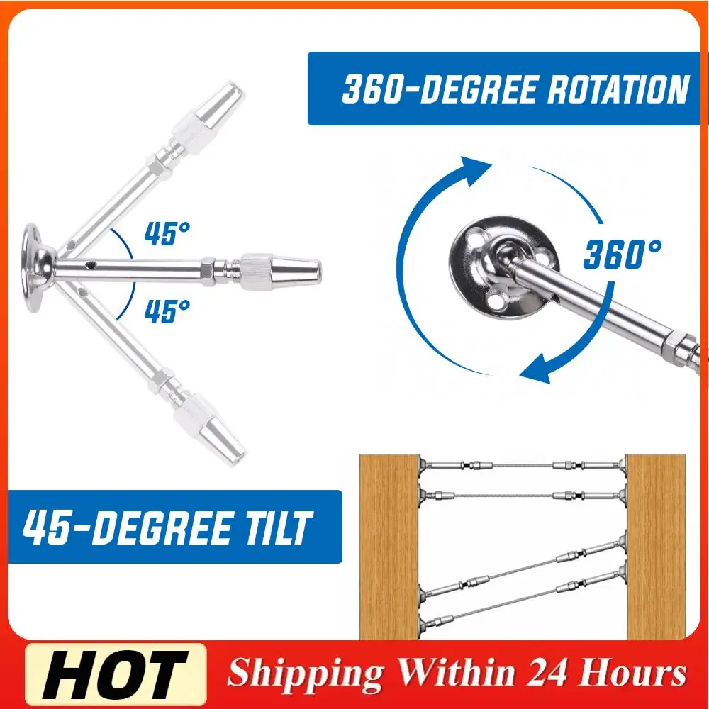 

Комплект фурнитуры для тросовых ограждений из нержавеющей стали: натяжитель троса C0981-1004 (10 шт.) и поворотные концевики C0981-S104 (10 шт.)