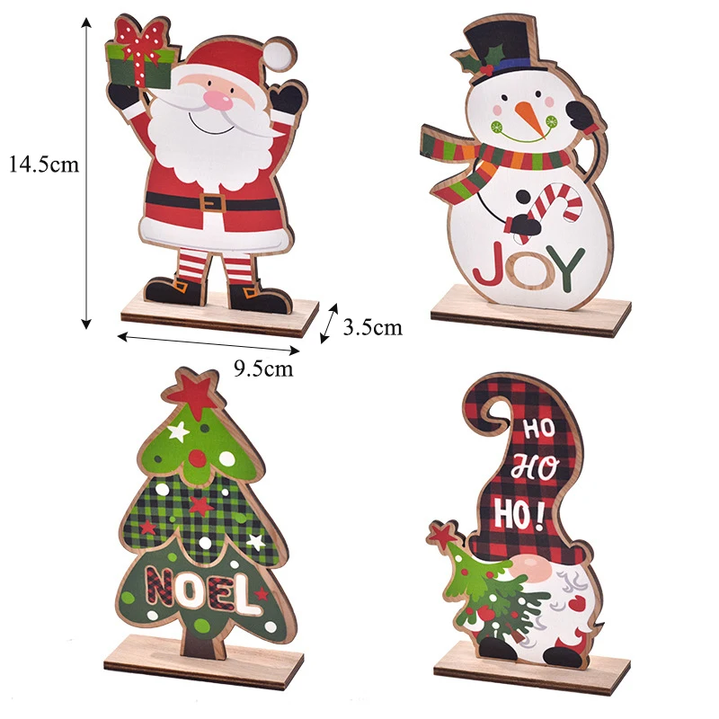 Pequena árvore de Natal para crianças, decoração desktop, brinquedos dos desenhos animados, Papai Noel, boneco de neve, artesanal, presentes DIY