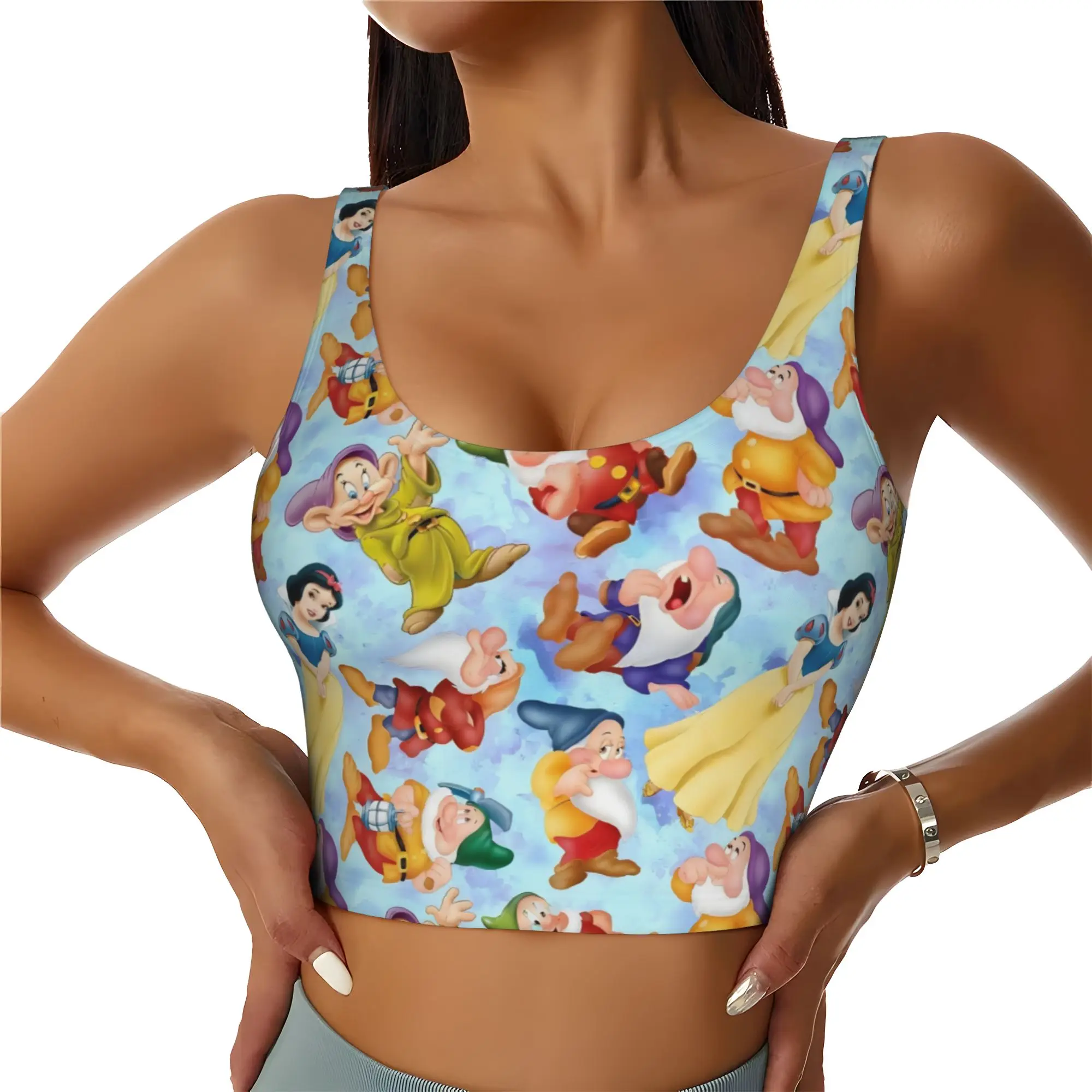 Custom Seven Dwarfs Workout Crop Tank Tops Women's Seamless Anime Manga Yoga Running Sports Bras