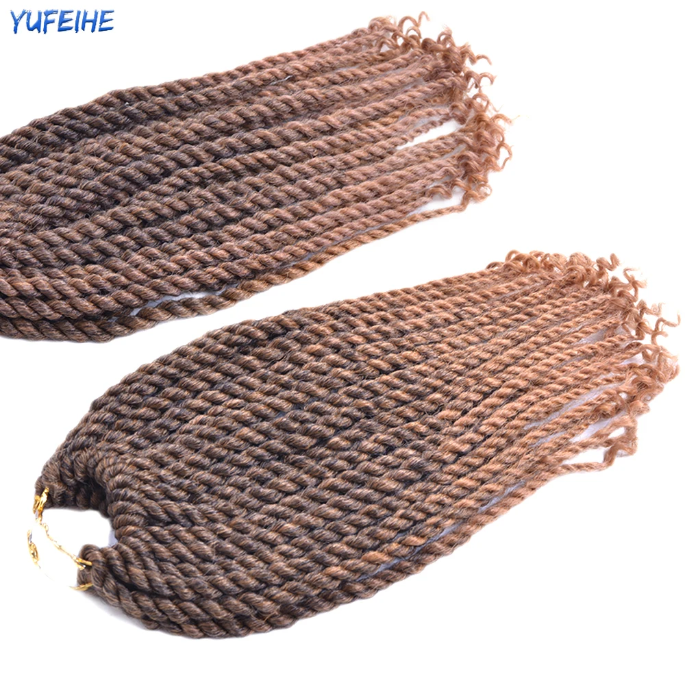 10 Inches Synthetic Crochet Hair Senegalese Twist Hair Crochet for Kids Braiding Hair With Curly Ends Ombre Hair Extensions