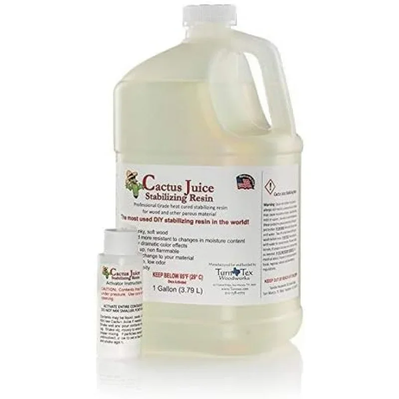 BVV Stabilizing Woodworking - Cures & Hardens Soft Wood DIY Projects, Carpentry - 1 Gallon Cactus Juice - Activator In