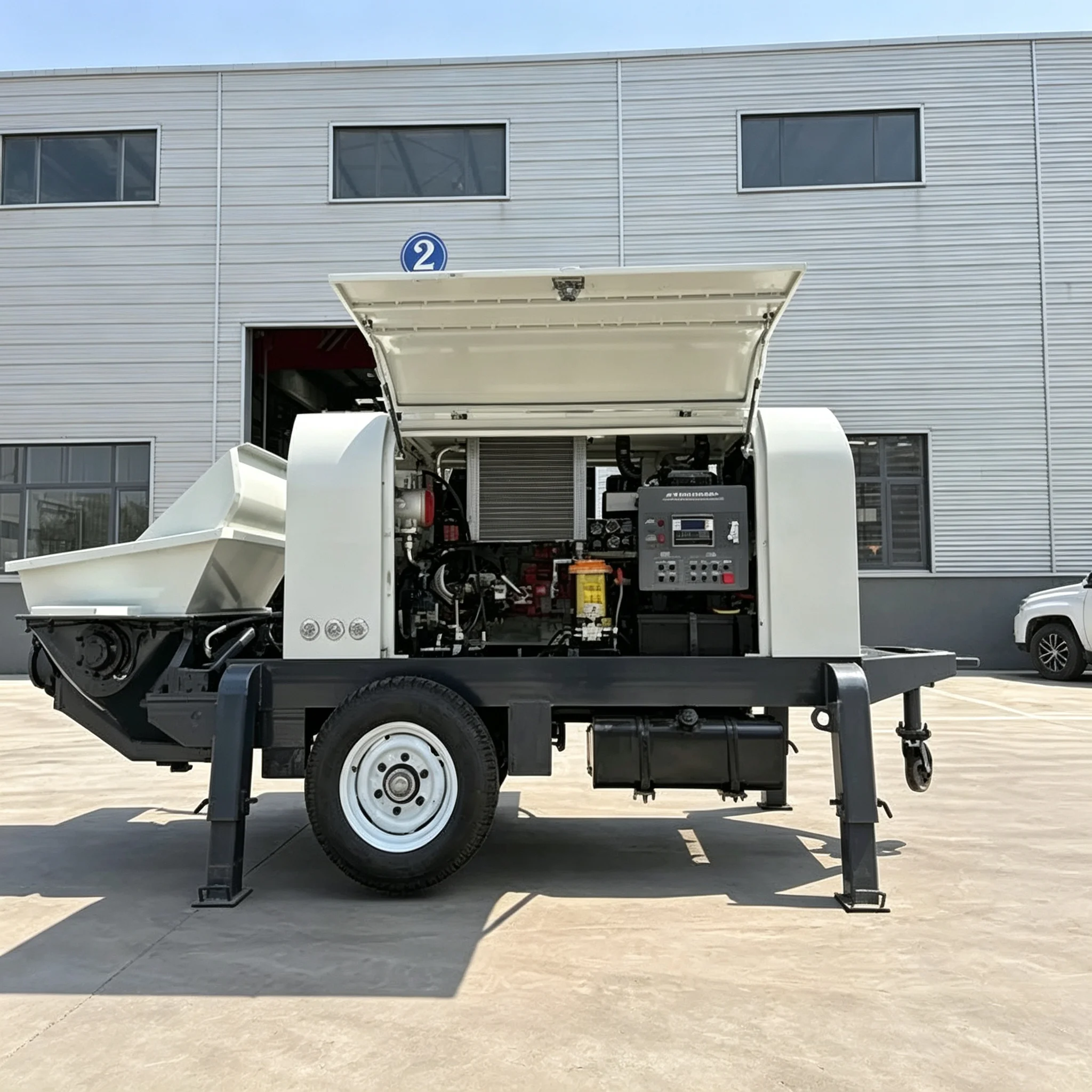 Concrete Pump Mobile Diesel 50m³/h Hydraulic Control for Highway Engineering Concrete Conveying Pump