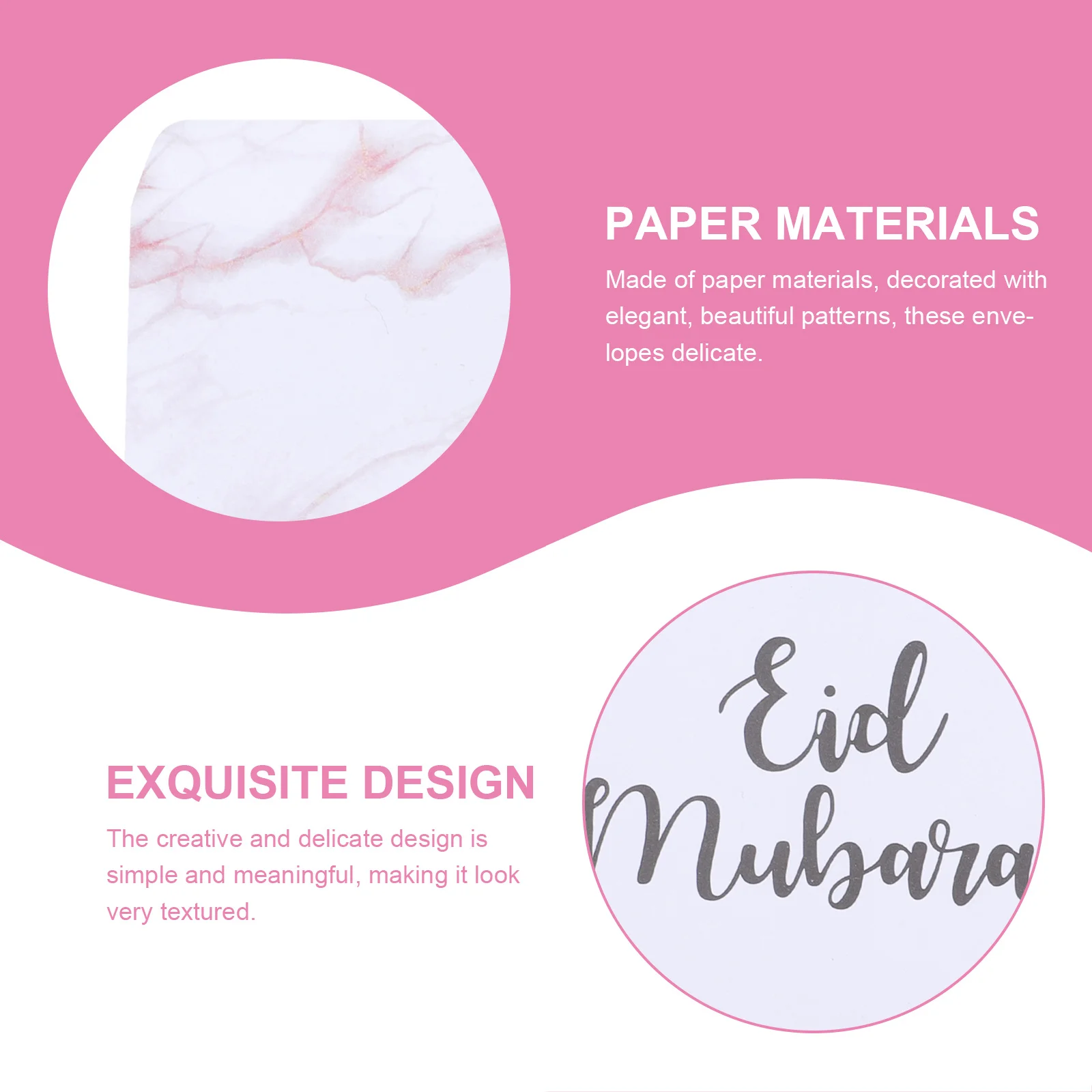 

50Pcs Eid Mubarak Envelopes Ramadan Paper Cash Gift Holder Colored Money Card Holder Party Use Eid Decorations