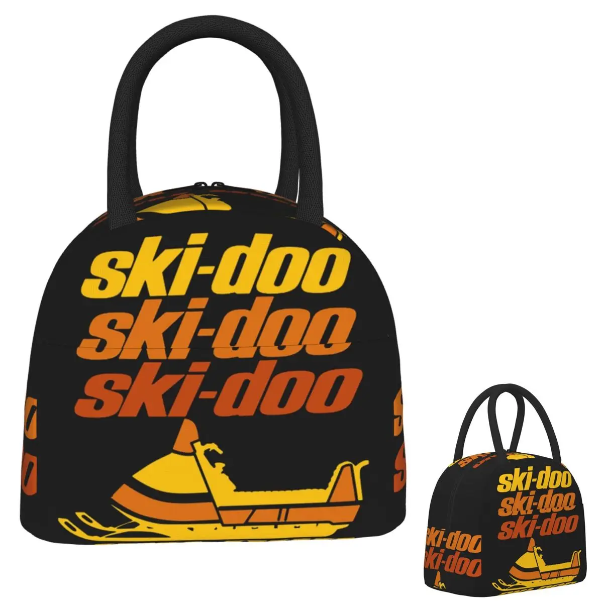 

Ski Doo Винтажные снегоходы Изолированная сумка для обеда для женщин и детей Портативные коробки для еды Термальный ланч-бокс Tote