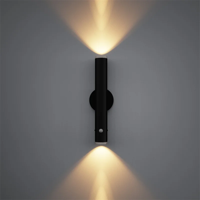 Human induction remote control wireless wall lamp USB rechargeable Megnetic wall sconces light with up & down lighting