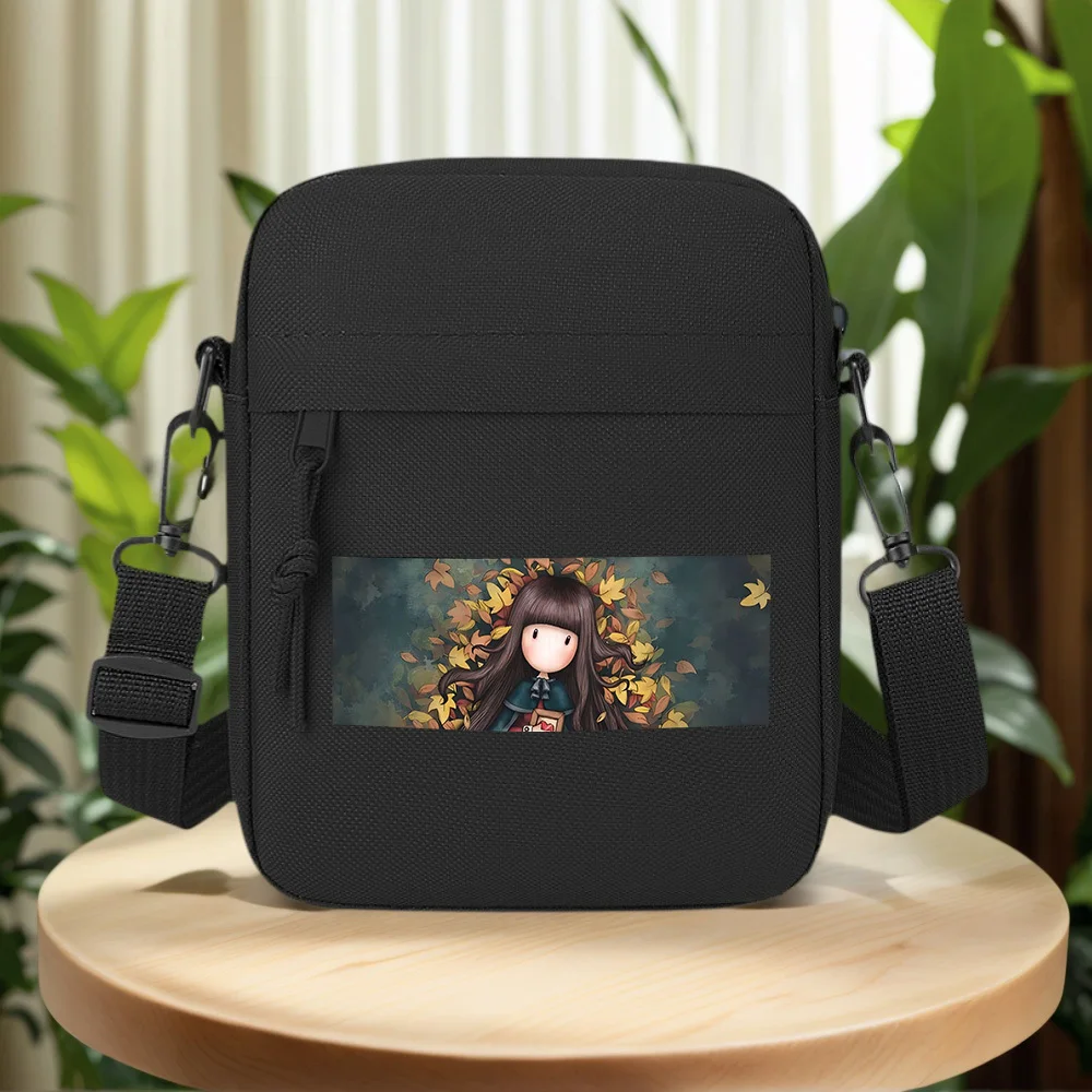 Girl Autumn Leaves Gift Box Men Crossbody Bag Single Shoulder Women Cartoon Anime Film Printing Design Unisex