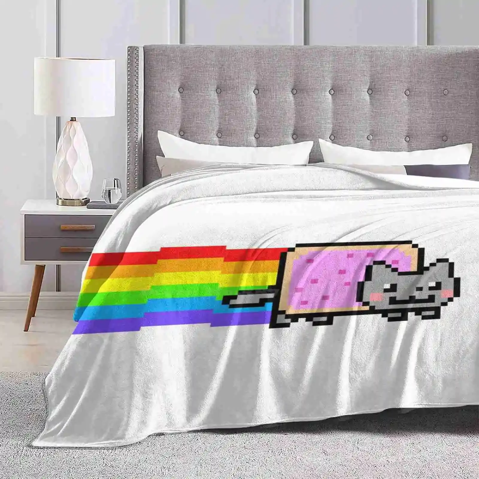 

Одеяло с радужной кошкой на все сезоны, удобное теплое мягкое покрывало в стиле Ботаника, девушки-гика, в стиле ретро, музыка 80