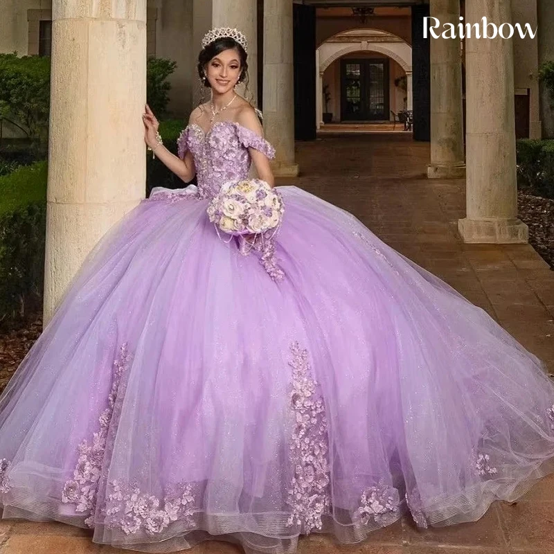 

Off The Shoulder Quinceneara Dress Ruffled Organza With Embroidered Lace Prom Party Gown Sleeveless Customized Vestido De Noche