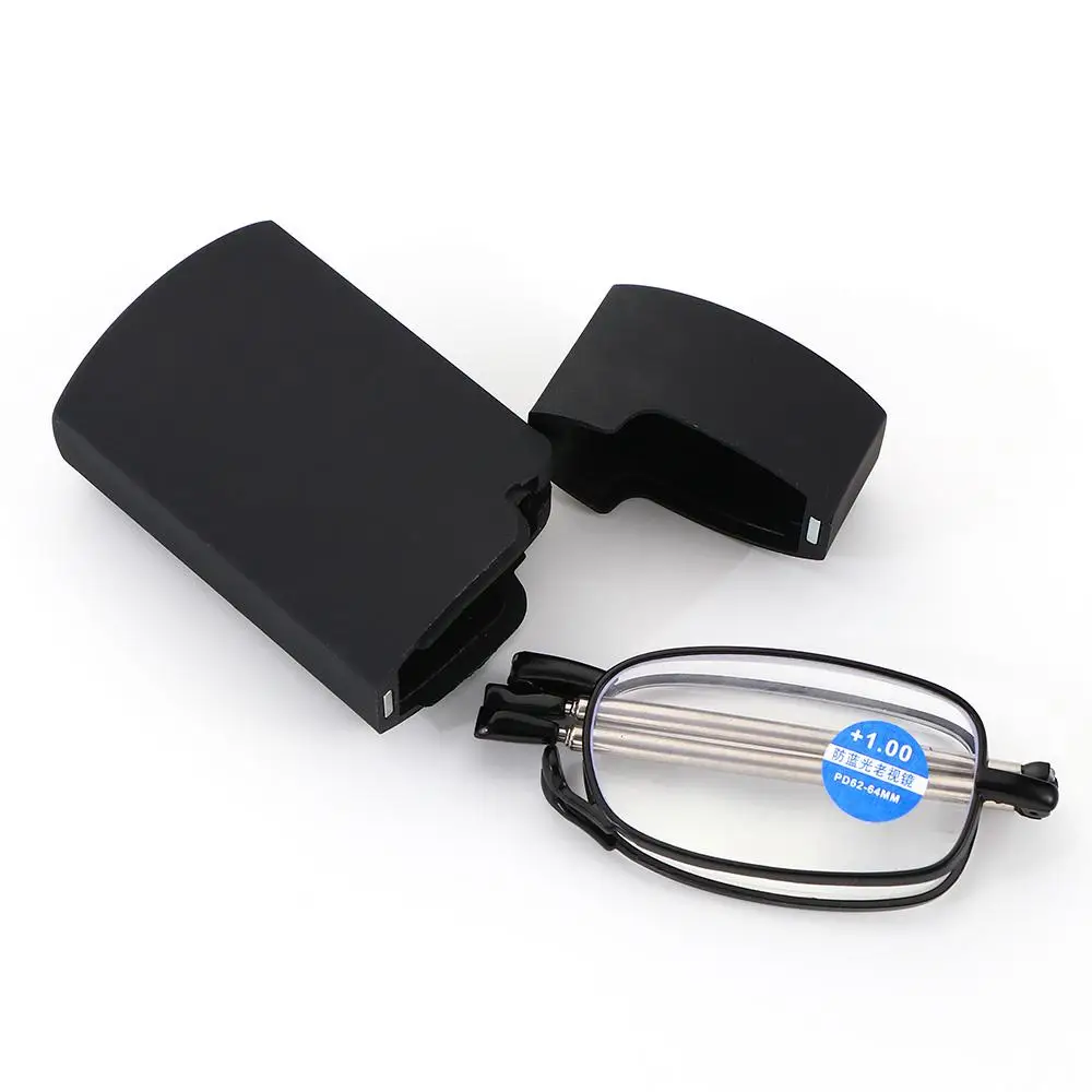 ミニデザイン ブルーライトカット 携帯用老眼鏡 +1.0 +1.5 +2.0 +2.5 +3.0 +3.5 +4.0 眼鏡 折りたたみ式メガネ