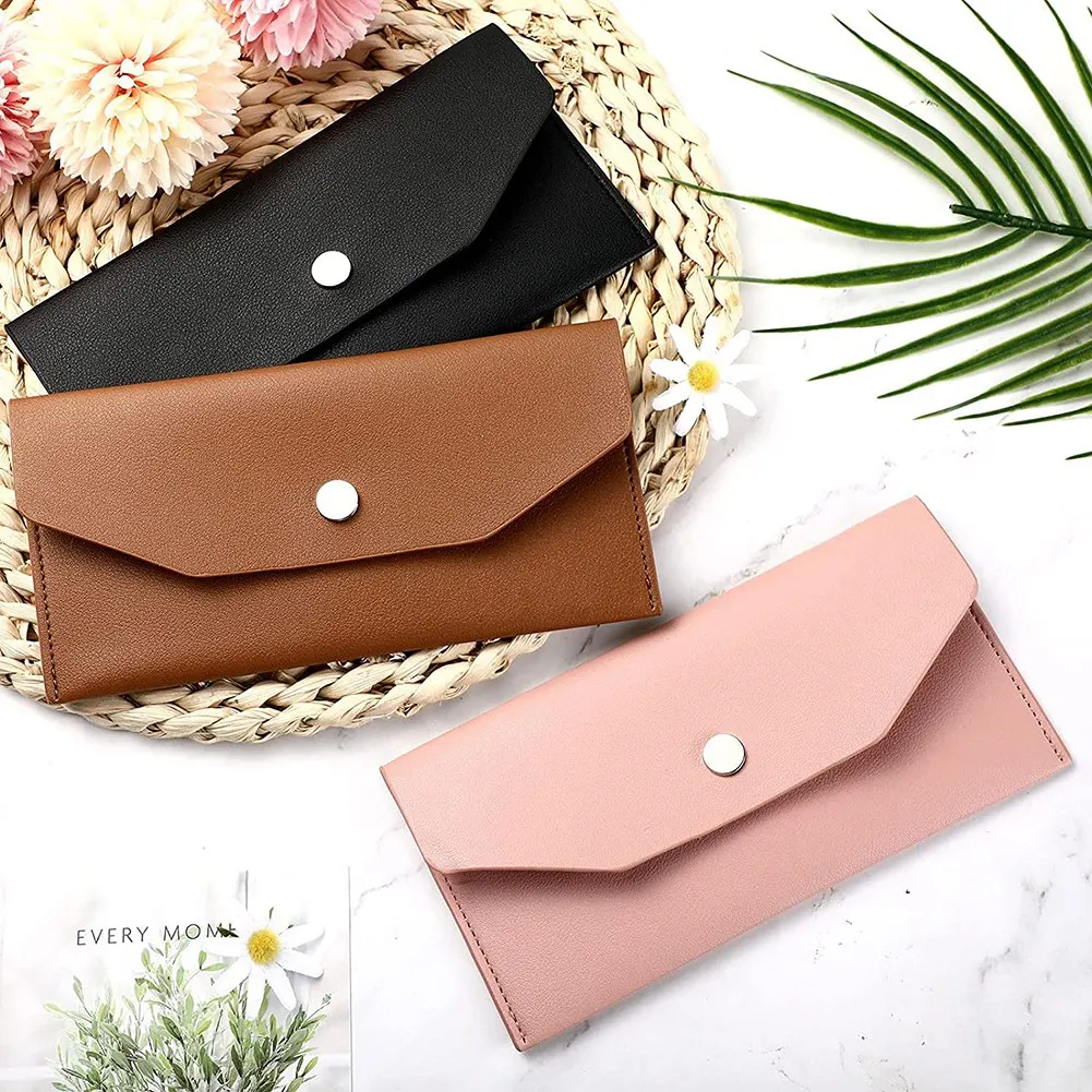 3 Pieces Cash Envelopes Wallet Wallet Waterproof Flat Wallet Metal Snap Wallet Reusable Envelopes Purse For Wedding-POS