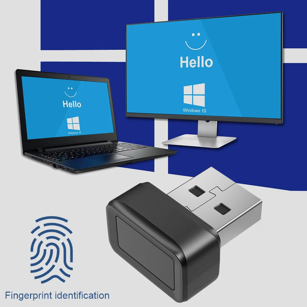 Windows Hello Fingerprint Reader For Windows 10/11 Mini USB Security Key Biometric Scanner PC Fingerprint Sensor Module Password