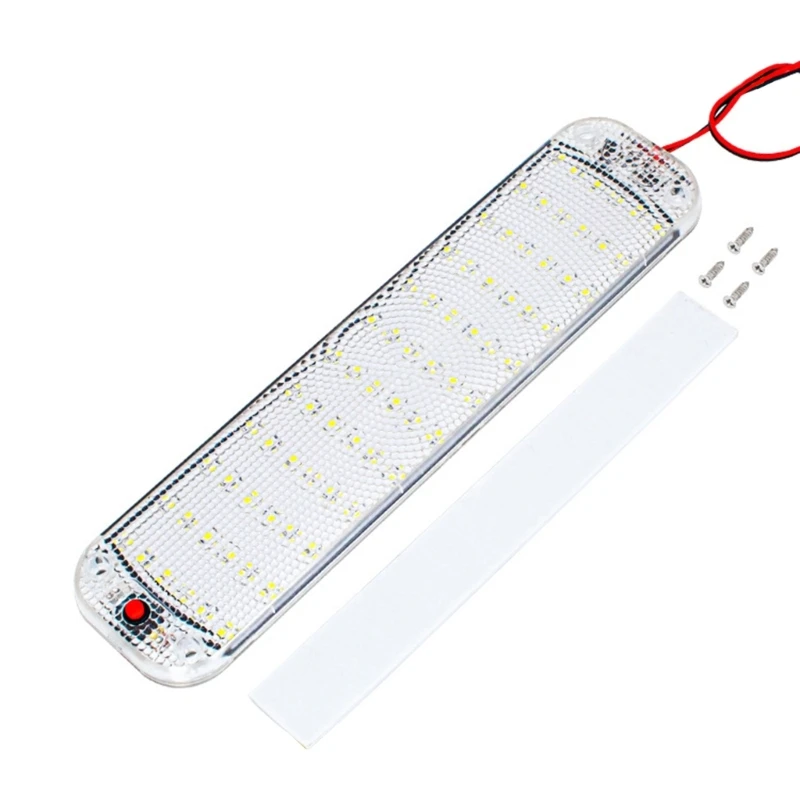 QM 12V RV LED Panel Light, Length: 10'', 12-80Volt Interior Ceiling Dome Light with On/Off Switch,for RV Motorhomes