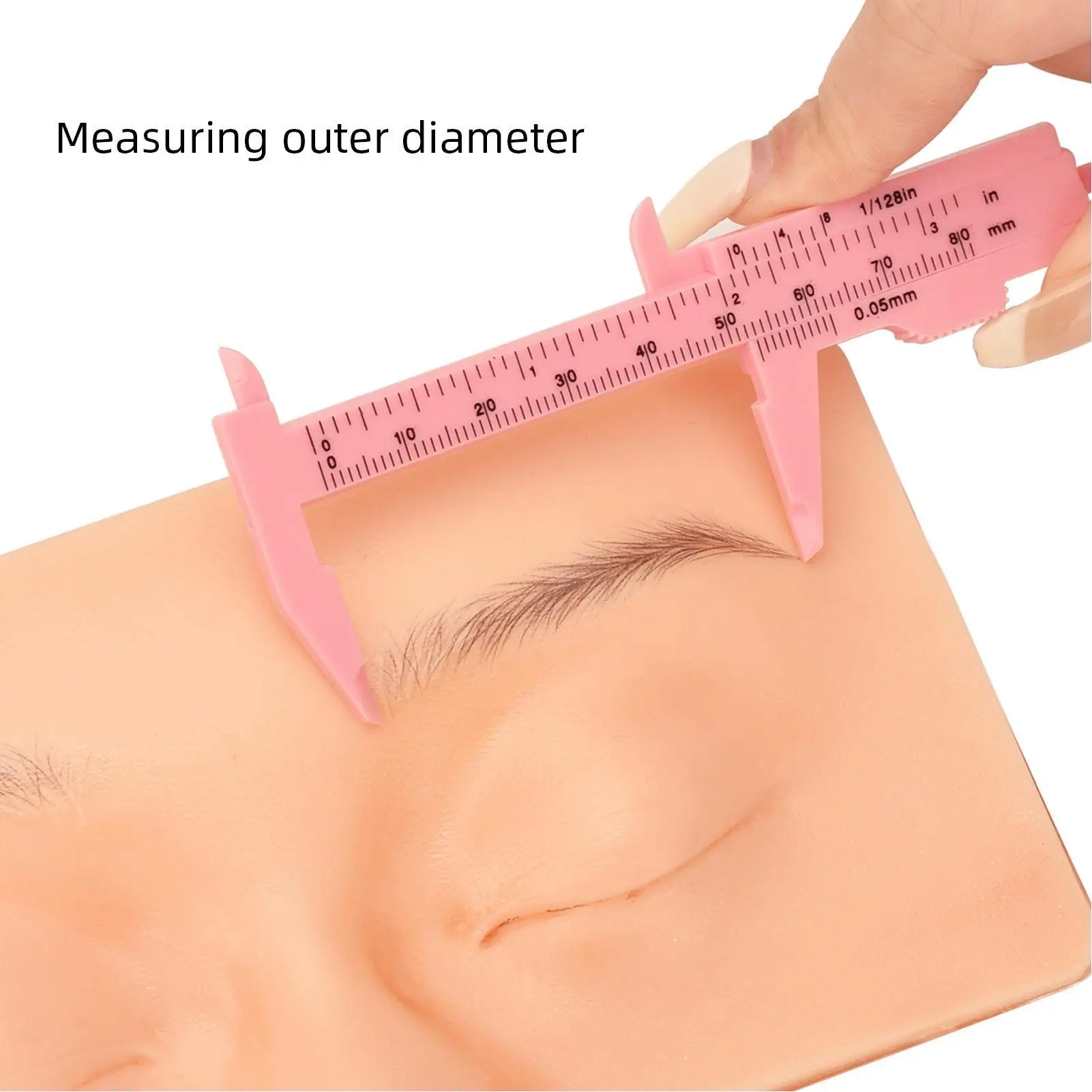 10 stücke 80mm rosa Augenbraue Mess lineal Tattoo Tool Doppel maßstab Messschieber Schiebe lehre Zubehör