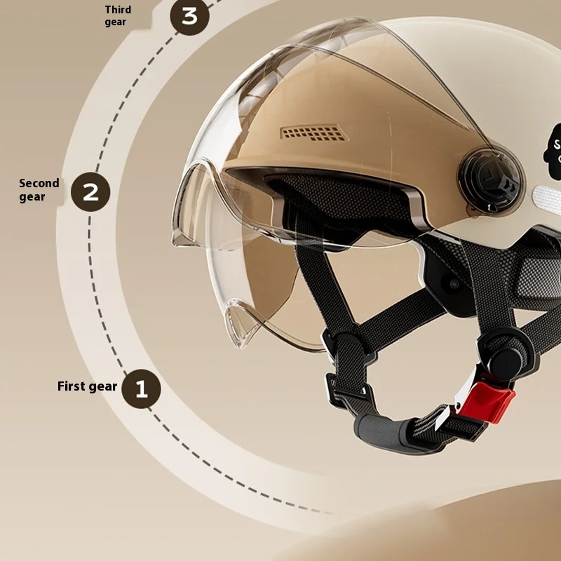 خوذة دراجة نارية شتوية دافئة مقاومة للرياح 3C معتمدة نصف خوذة قبعة أمان للدراجات النارية لركوب الطقس البارد واقية Gea
