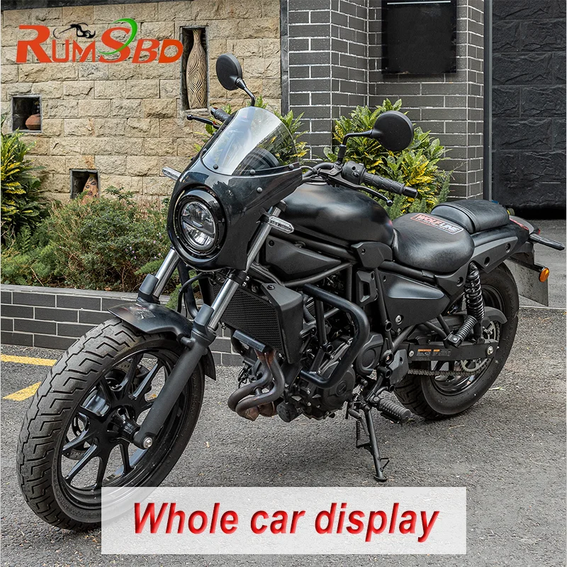 Cafe Racer Retro Headlamp Windscreen Motorcycle Front Headlight Fairing for Kawasaki Eliminator500 2024-2025 new