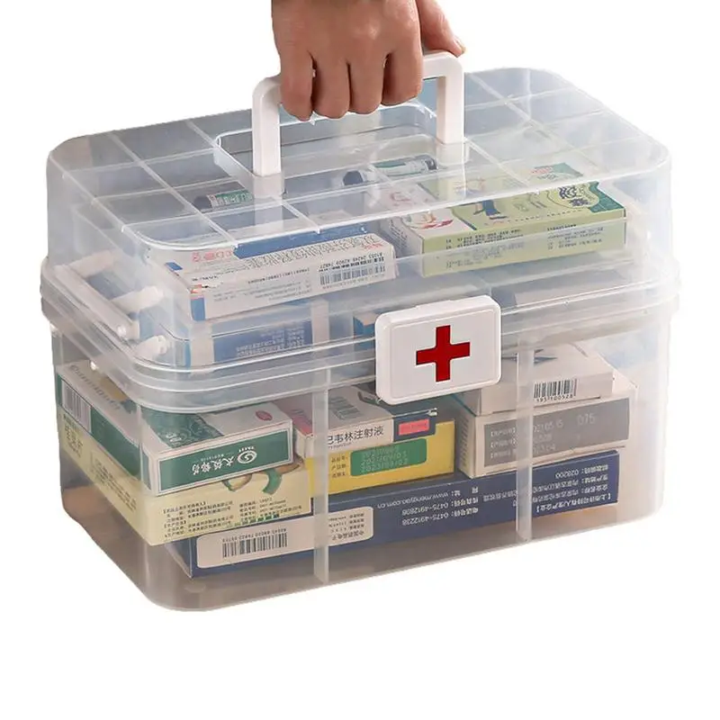 

Medicine Storage Box 3 Tier Medical Organizer With Handle And Buckle Multipurpose Portable Rack For School Camping Travel Home