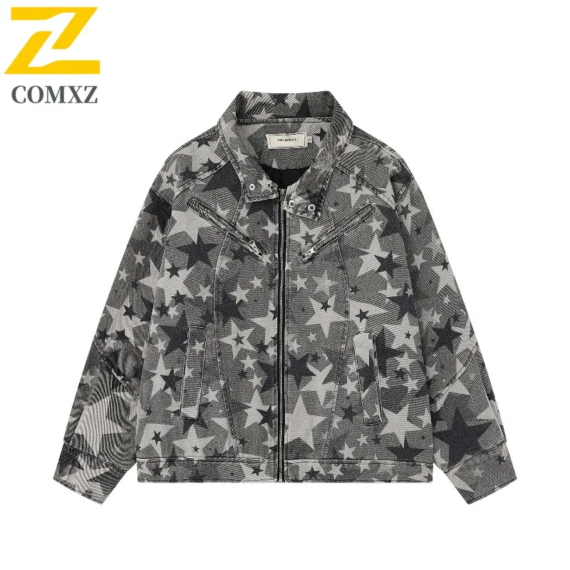 

COMXZ мужской хлопковый плащ 2025 легкий Gorpcore Camping Trip повседневная университетская куртка для прогулок уличные куртки с минималистичным дизайном