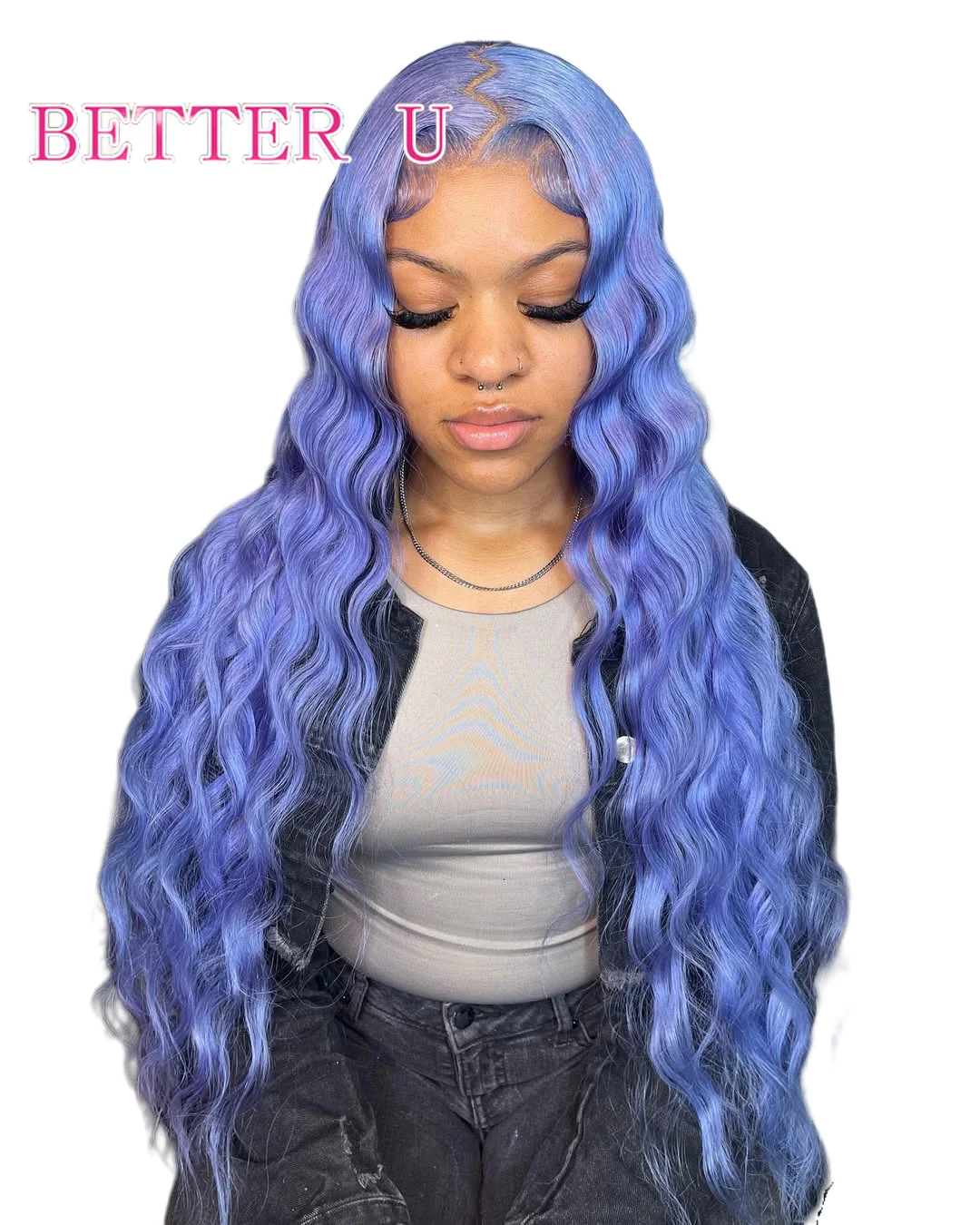 

13x6 Ash Purple Lace Front Human Hair Wig Brazilian 613 Colored Body Wave Transparent Lace Frontal Wig PrePlucked Human Hair Wig