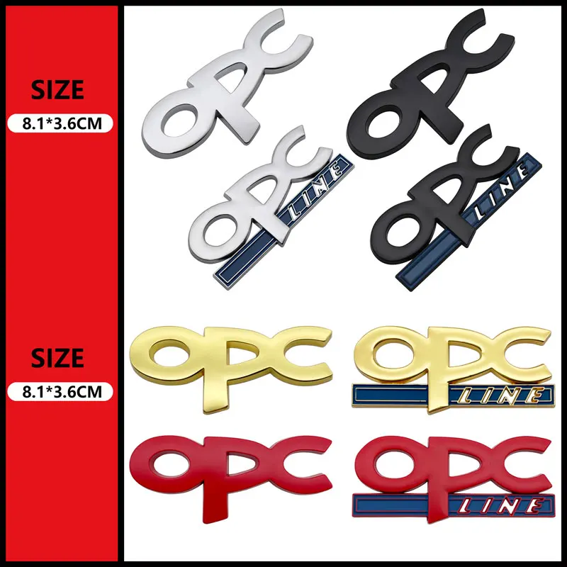 For Opel Mokka Corsa Meriva Zafira Astra J H G Vectra Antara OPC Line Emblem Metal Car Sticker Front Grille Badge