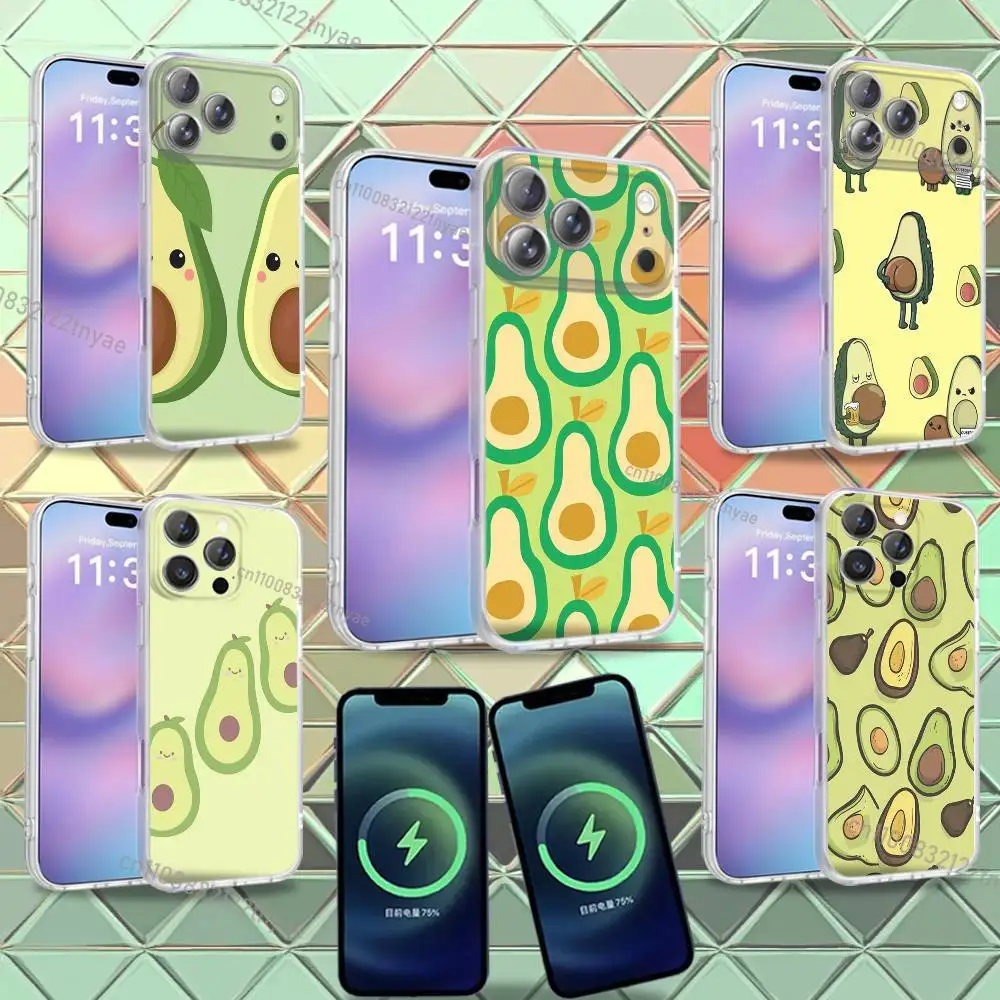 

Cute and stylish avocado For iPhone 17,12,11,14,13,15,16,Plus,Air,Pro,Max,E,Mini for Magsafe Magnetic Frosted Phone Case