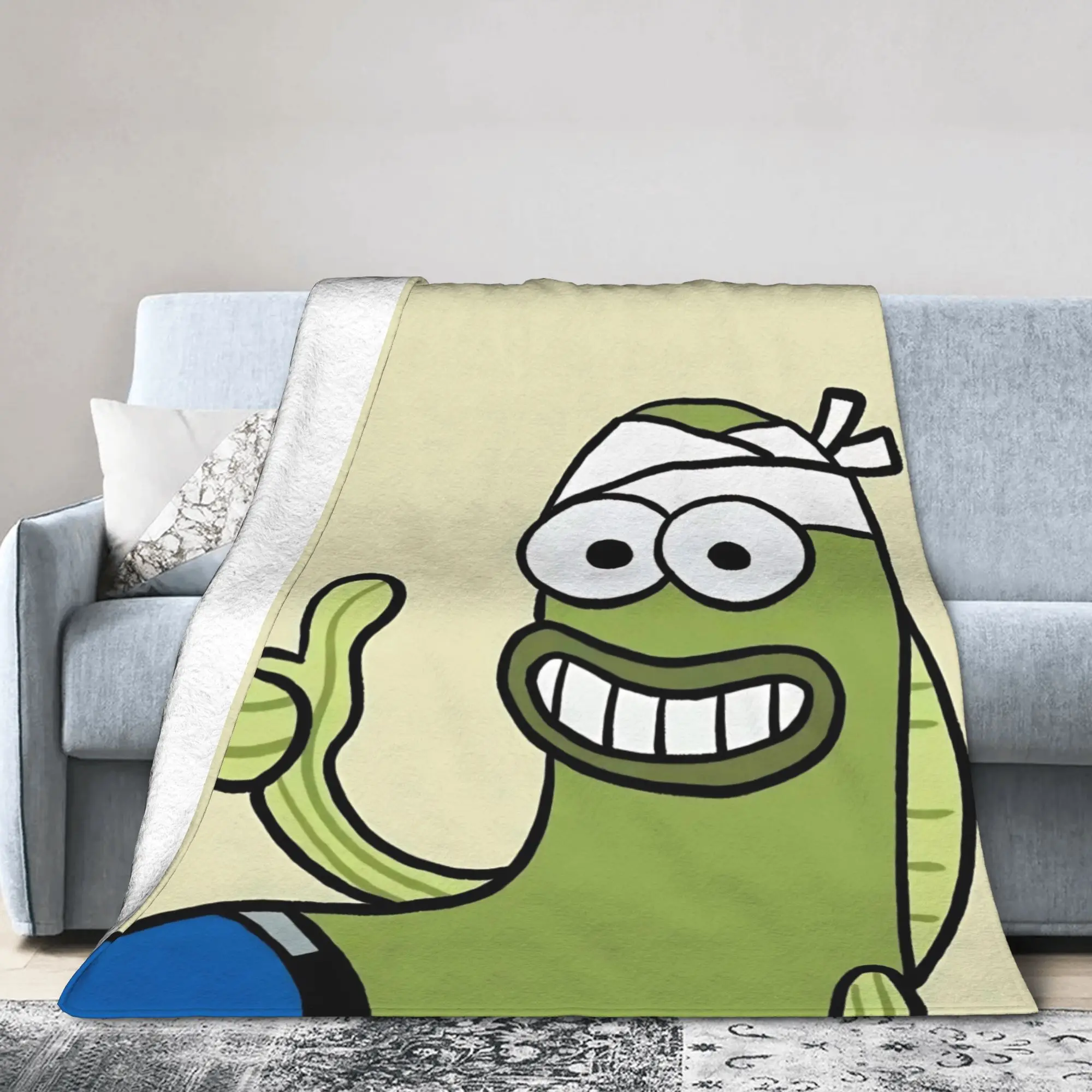 Bikinis Bottom Buddies Funny Fish Flannel Blanket  Funny Throw Blankets for Bed Sofa Couch 150*125cm Rug Piece