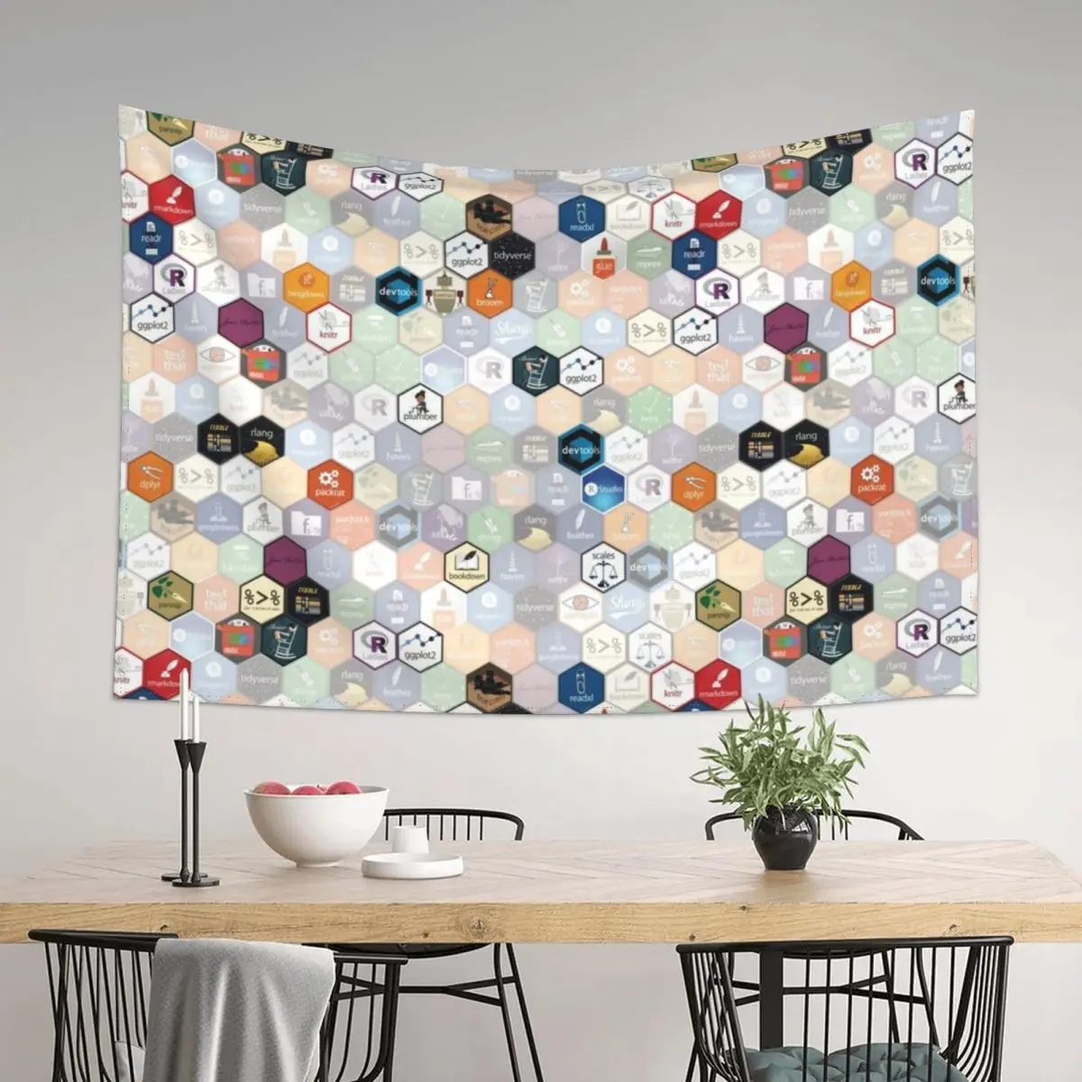 

R hex fabric (small hexes) Tapestry Wall Decoration Items Wall Mural Room Aesthetic Decor Decorative Wall Mural Tapestry