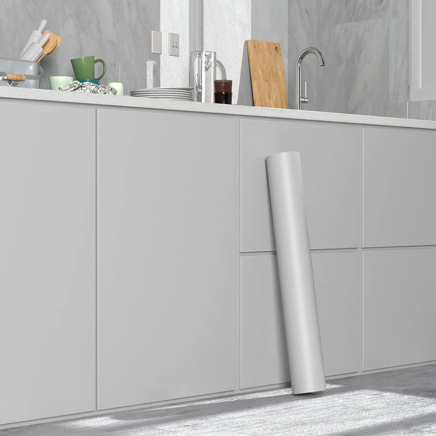 luck amy 70/80 Breite selbstklebende Folie grün matt verdickte Aufkleber Möbel Küche für Schränke Tische Wand DIY Renovierung Tapete 3