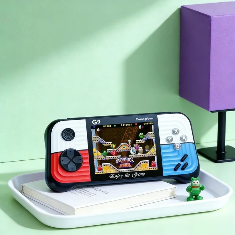 

Игровая консоль G9 в стиле ретро, идеальный подарок для семьи, друзей, 666 классических игр, 3,0 дюйма, 2 игрока, ТВ-соединение, длинная портативная батарея
