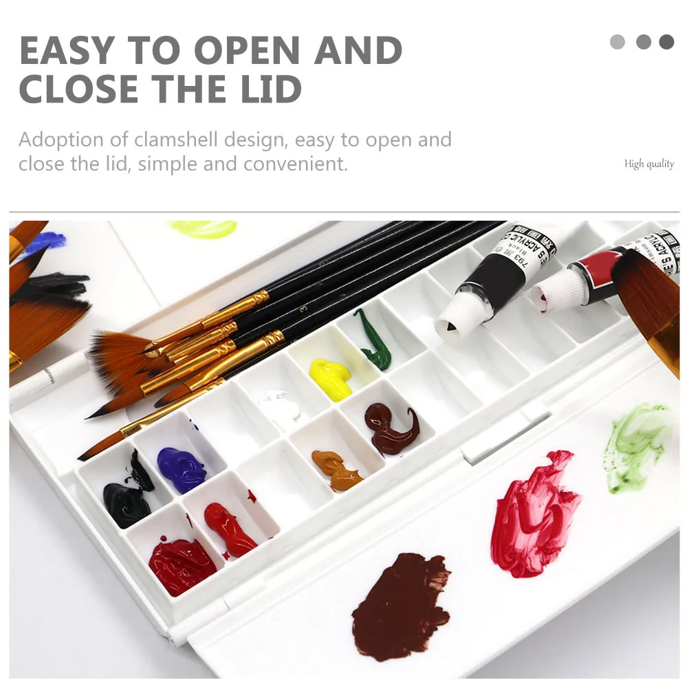 

Foldable Watercolor Pigment Box Practical Sturdy Non-Penetration Easy Clean Color Mixer Artist Student Painting Accessory