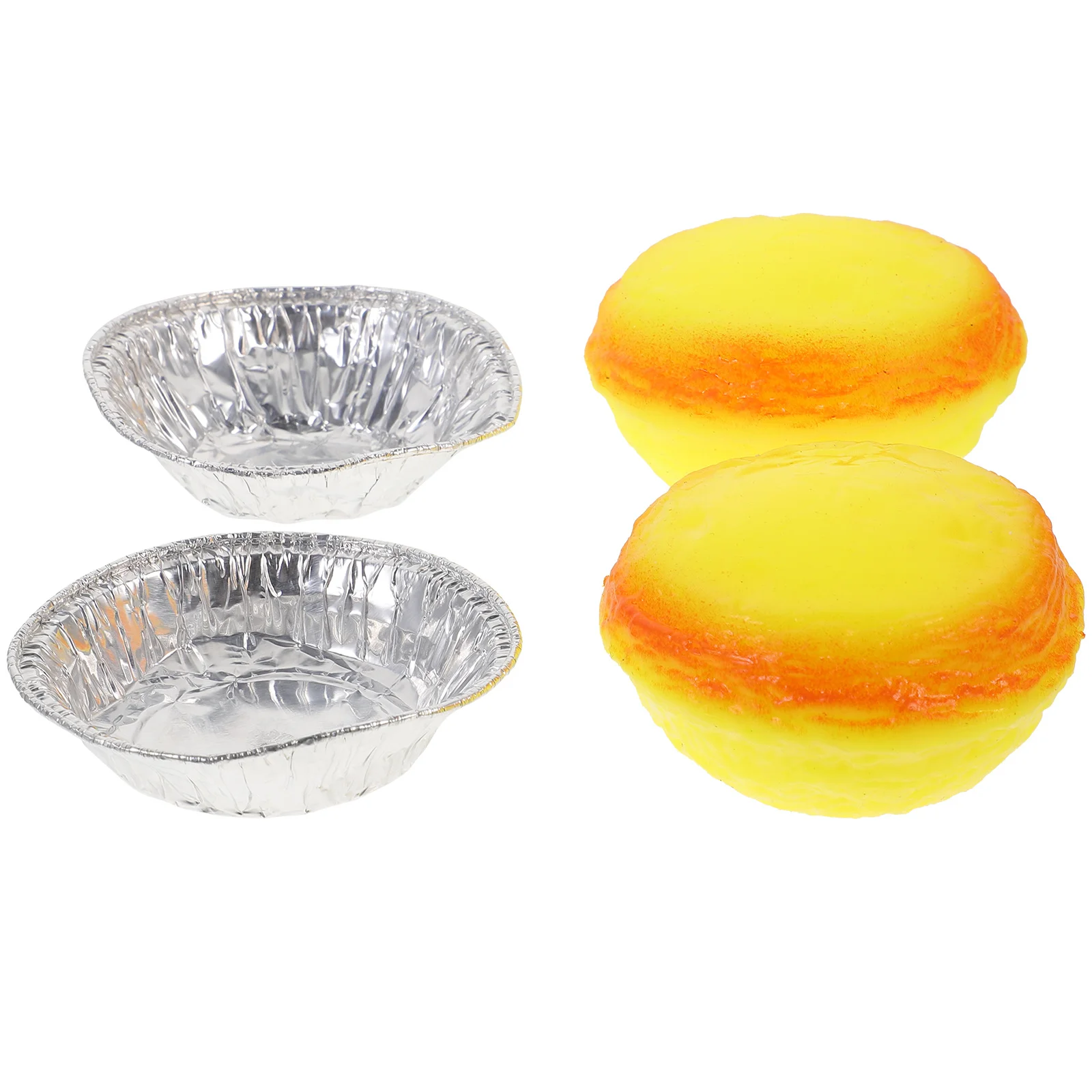 

2pcs Stretchy Egg Tart Fidget Stress Relief Squeeze For Anxiety Hand Relaxing Fun Novelty Decompression Party Favors Kids