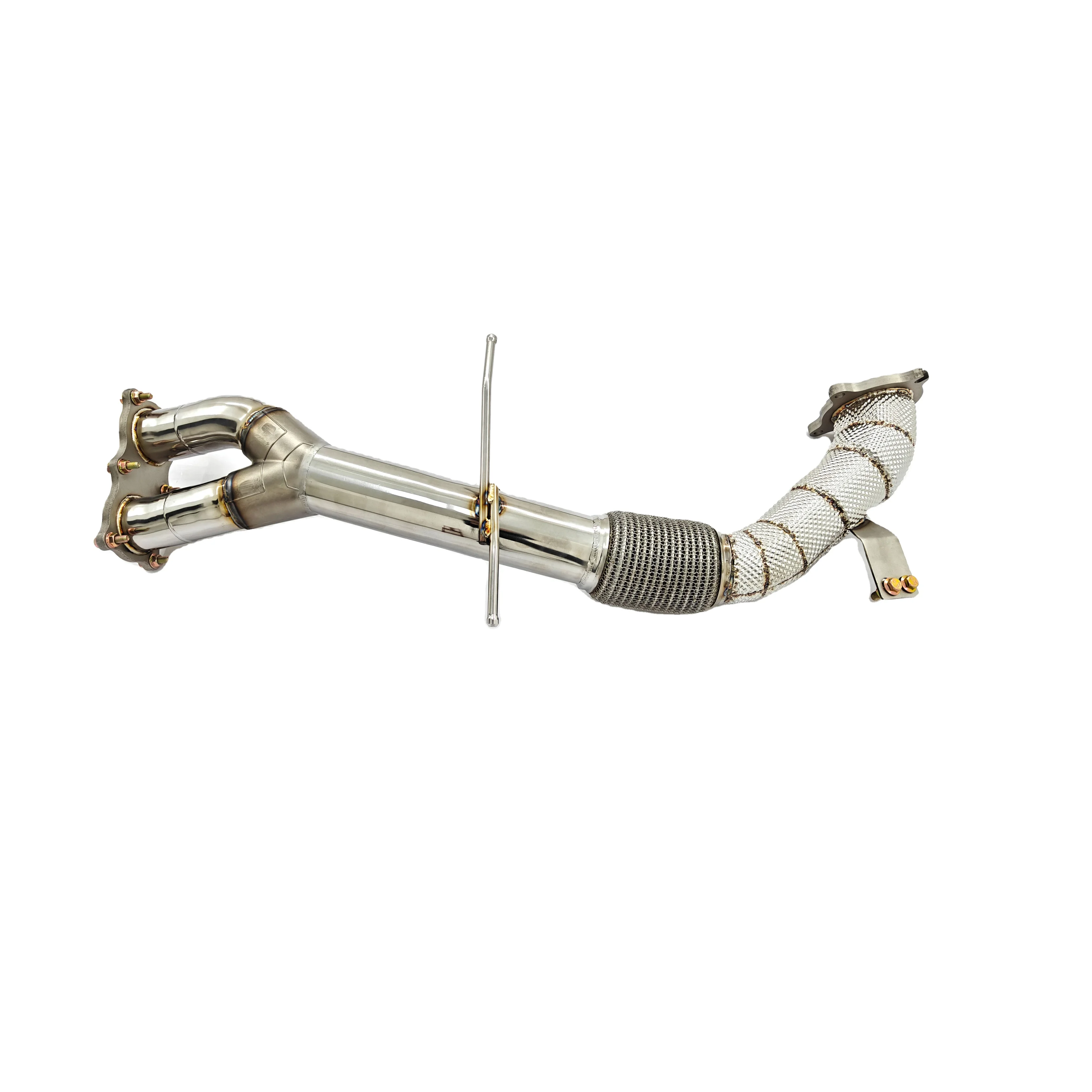 High Quality  Downpipe For Volvo S60 V60 XC60 3.0t T6 Performance Racing Exhaust Free Flow Downpipe With Heat Shield