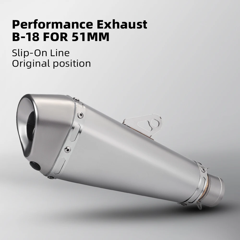 

Universal Motorcycle Muffler Exhaust, 36-51mm, For R3, MT03, CB500，Z400, ZX4R