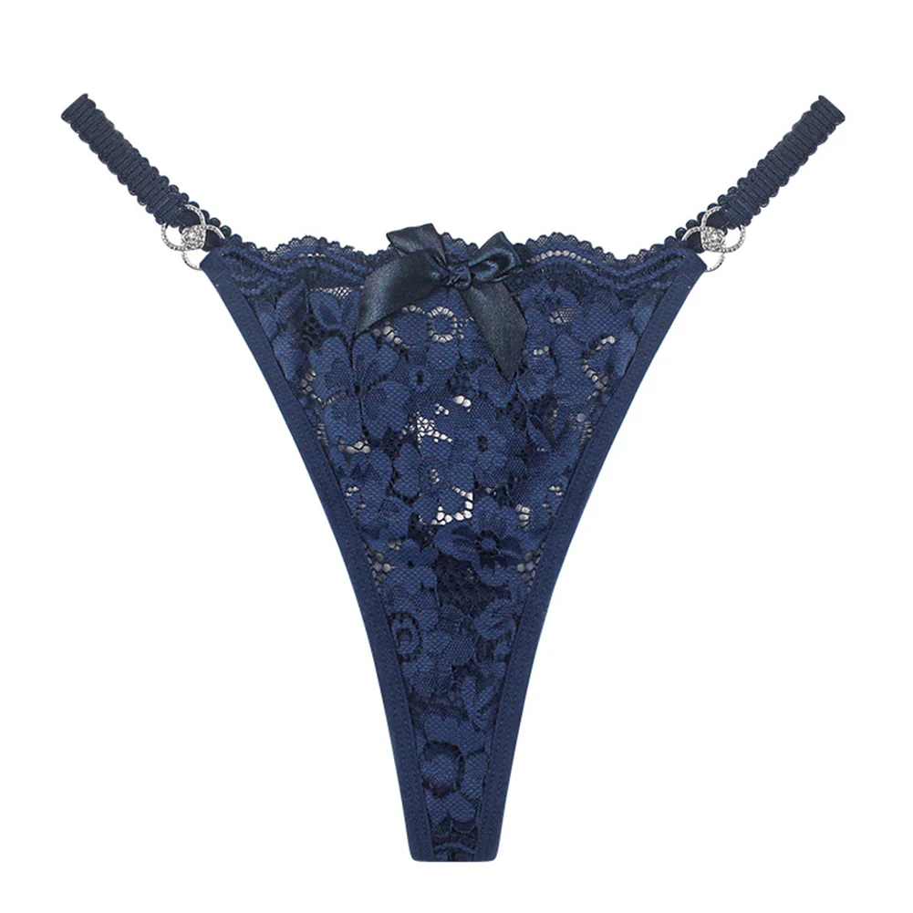 Lace Transparent Underwear Women Sexy Thin Strap Thong Panties Briefs Underwear Hollow Low-waist Lingerie Thongs G-String image 5