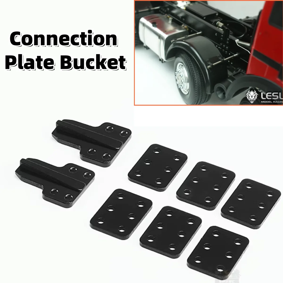 

Girder Auxiliary Beam Connection Plate Bucket Limit Plate Black L-203 For 1/14 Tamiya RC Lesu 8*8 6*6 Dump Truck Vehicle