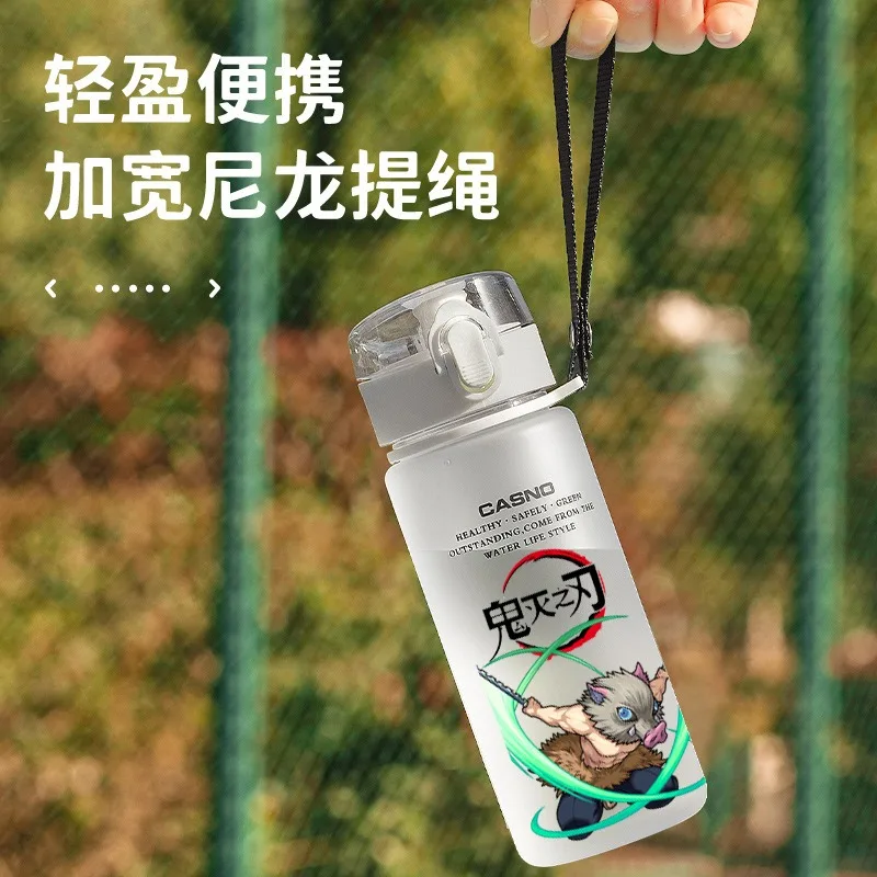 Anime Demon Slayer Series Cartoon Printed 400ml Plastic Water Cup Kawaii Portable Outdoor Sports Water Cup Student's School Cup