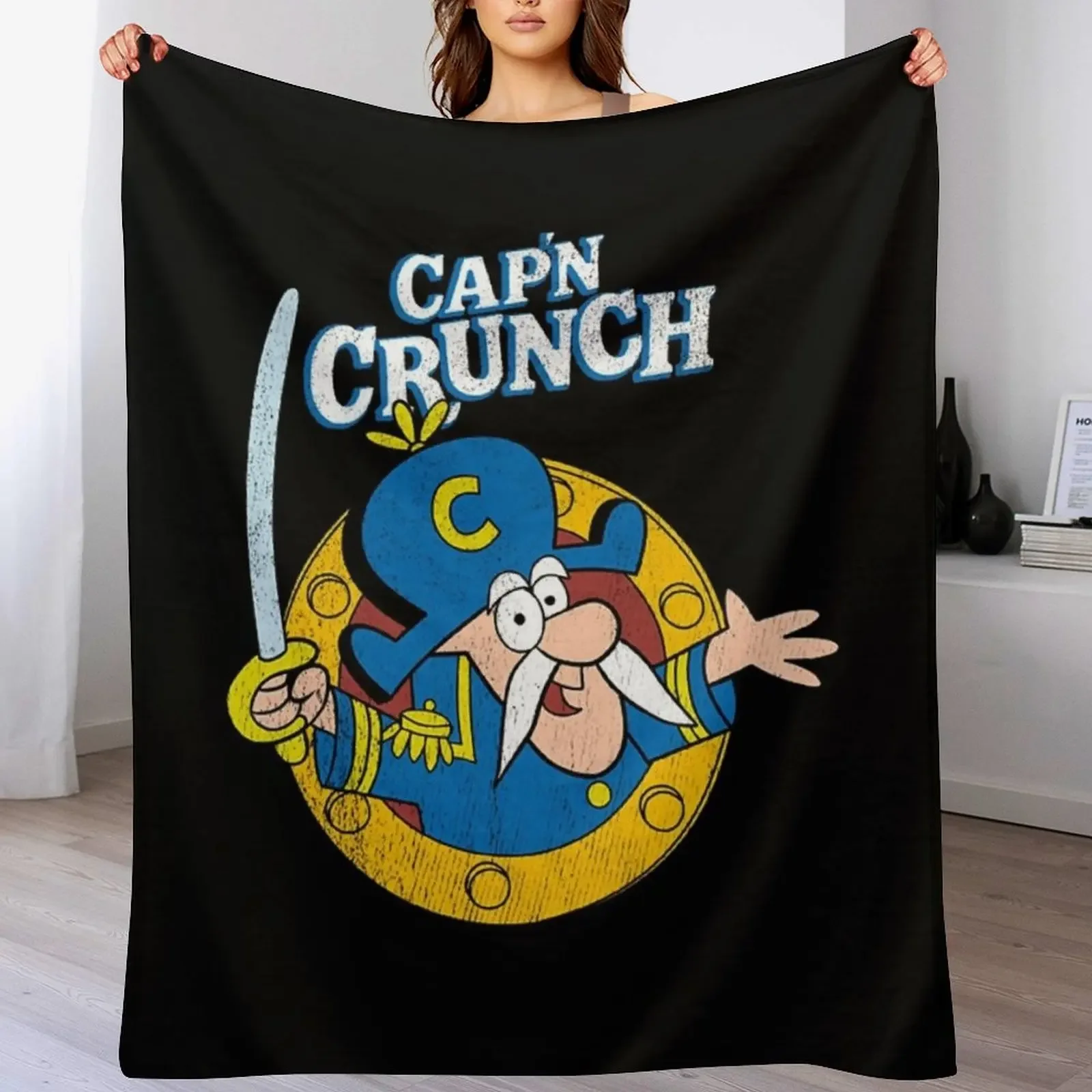 Vintage Crunch Cereal T-Shirt Throw Blanket Year Round Soft Comfortable Blanket for Home