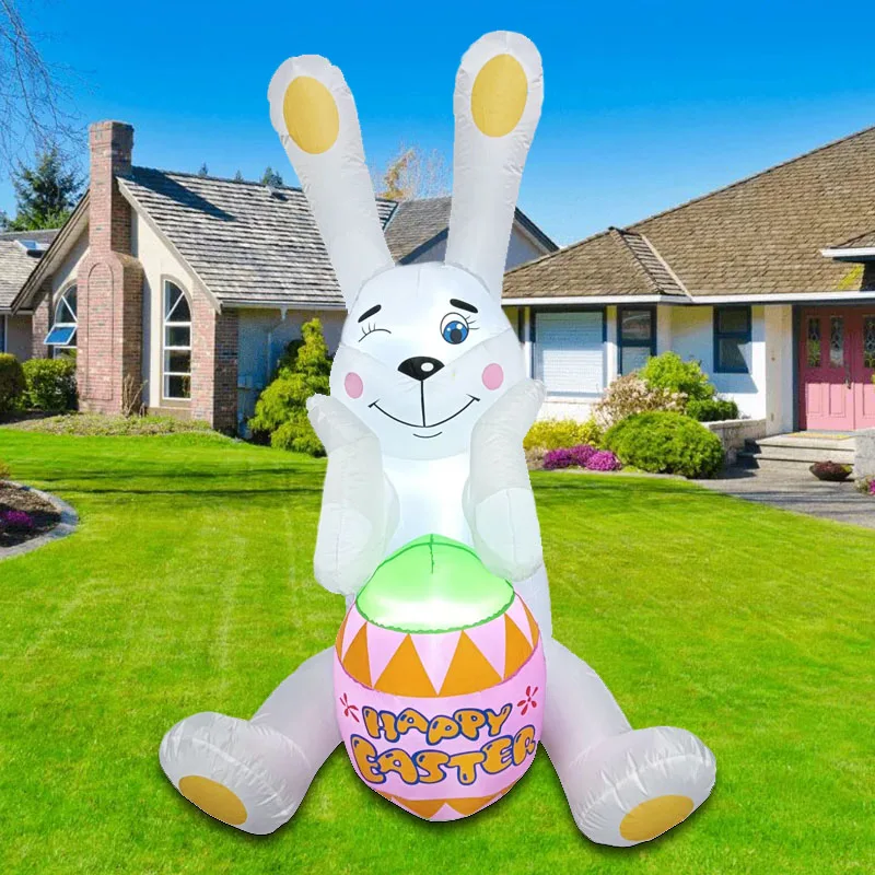 

Inflatable Rabbit Air Balloon with LED Light,Easter Egg Model,Carrot Decoration,Outdoor Activities, Decorative Props,Gift, 1.5m