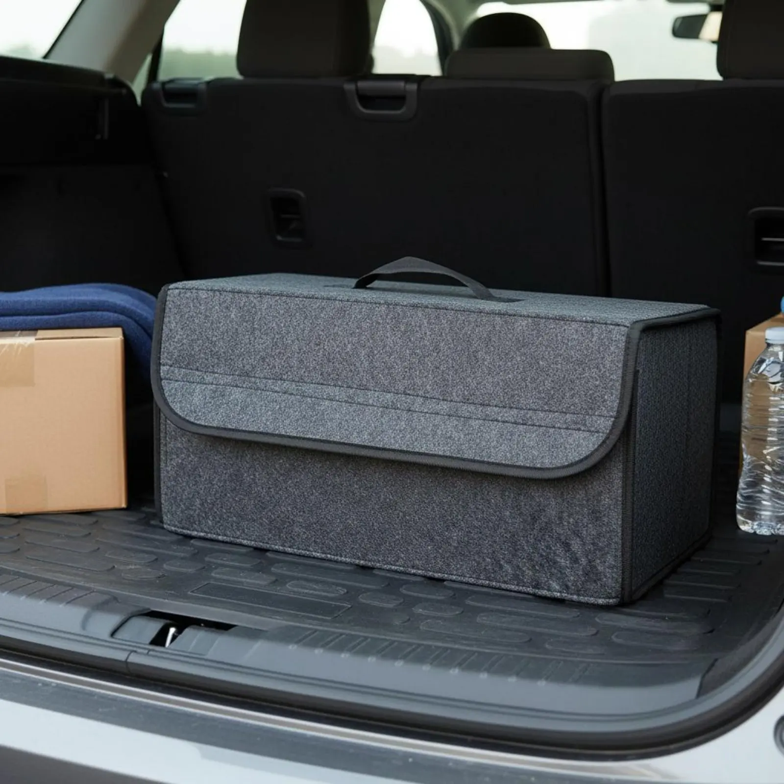 

Foldable Trunk Organizer Large Capacity Foldable Car Storage Box Foldable Car Luggage Storage Space Saving Felt Trunk Organizer