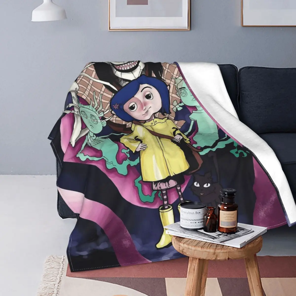 Coraline Halloween Blankets the Secret Door Fleece Awesome Warm Throw Blankets for Coverlet Decoration