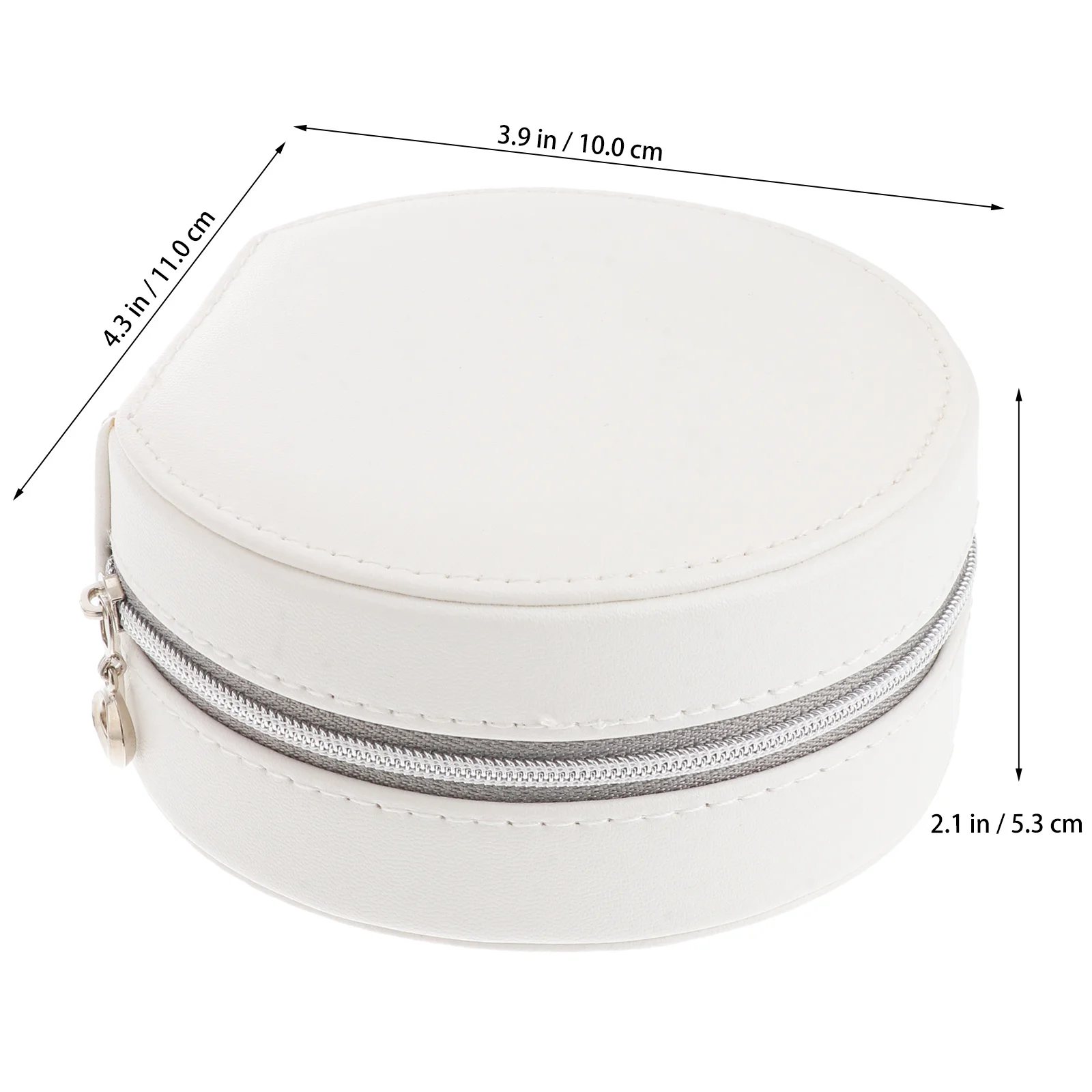 Multi-Layer PU Jewelry Organizer Round Portable Travel Case Small Compact Jewelry Storage Box Earrings Necklace Box