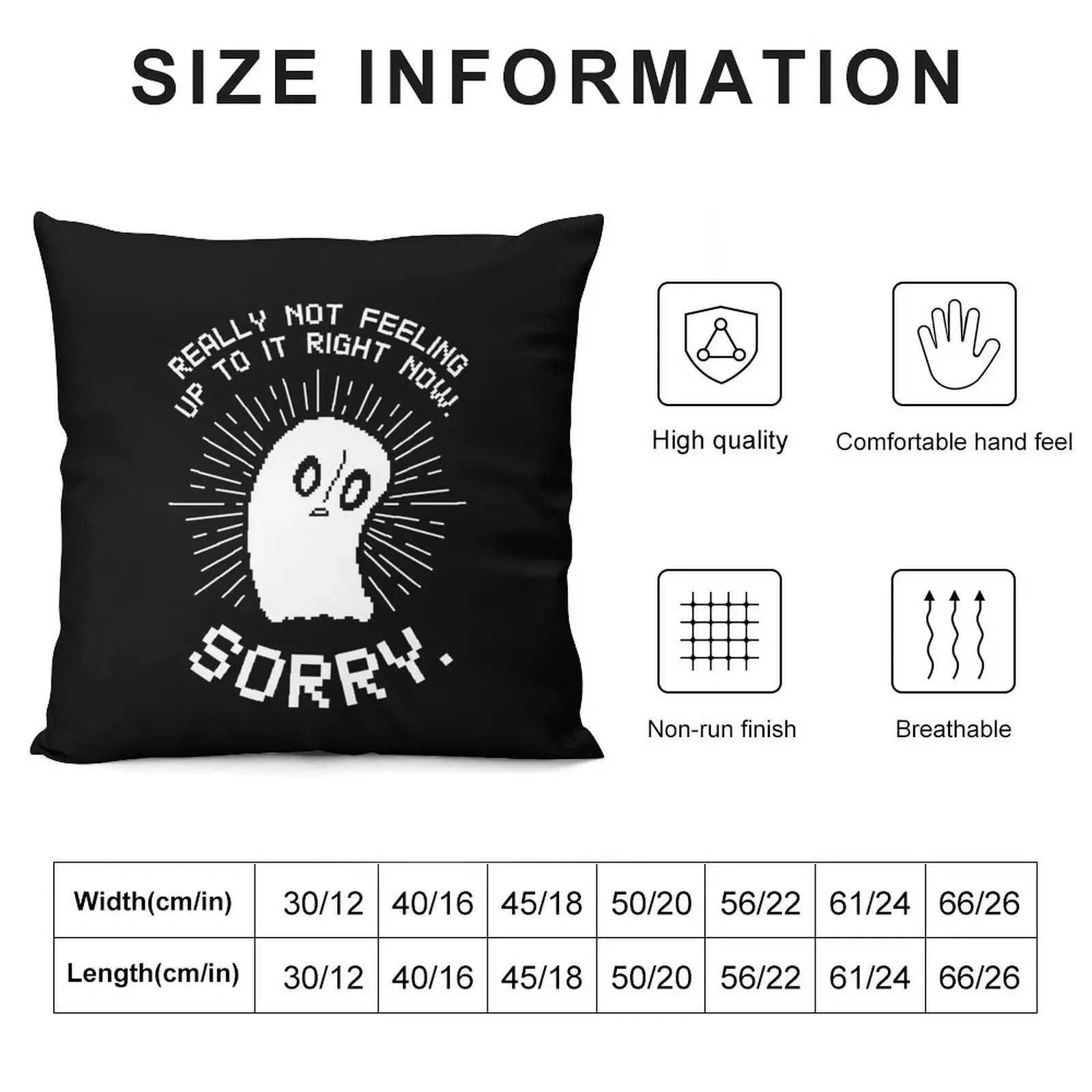 Napstablook Not Feeling Up To It Throw Pillow Cushion Cover Set Cushion Cover For Sofa Cushion Child pillow