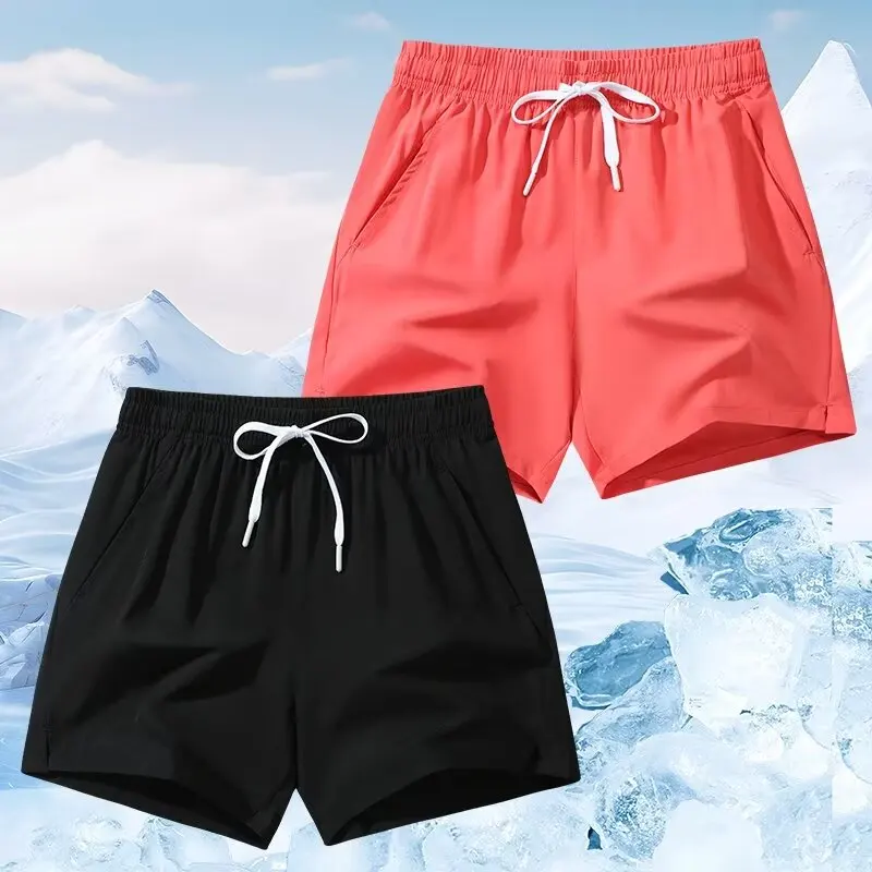 Women's Loose Sports Shorts Quick Dry Thin Running Pants Summer Three-Quarter Length Casual Beachwear Polyester Fiber
