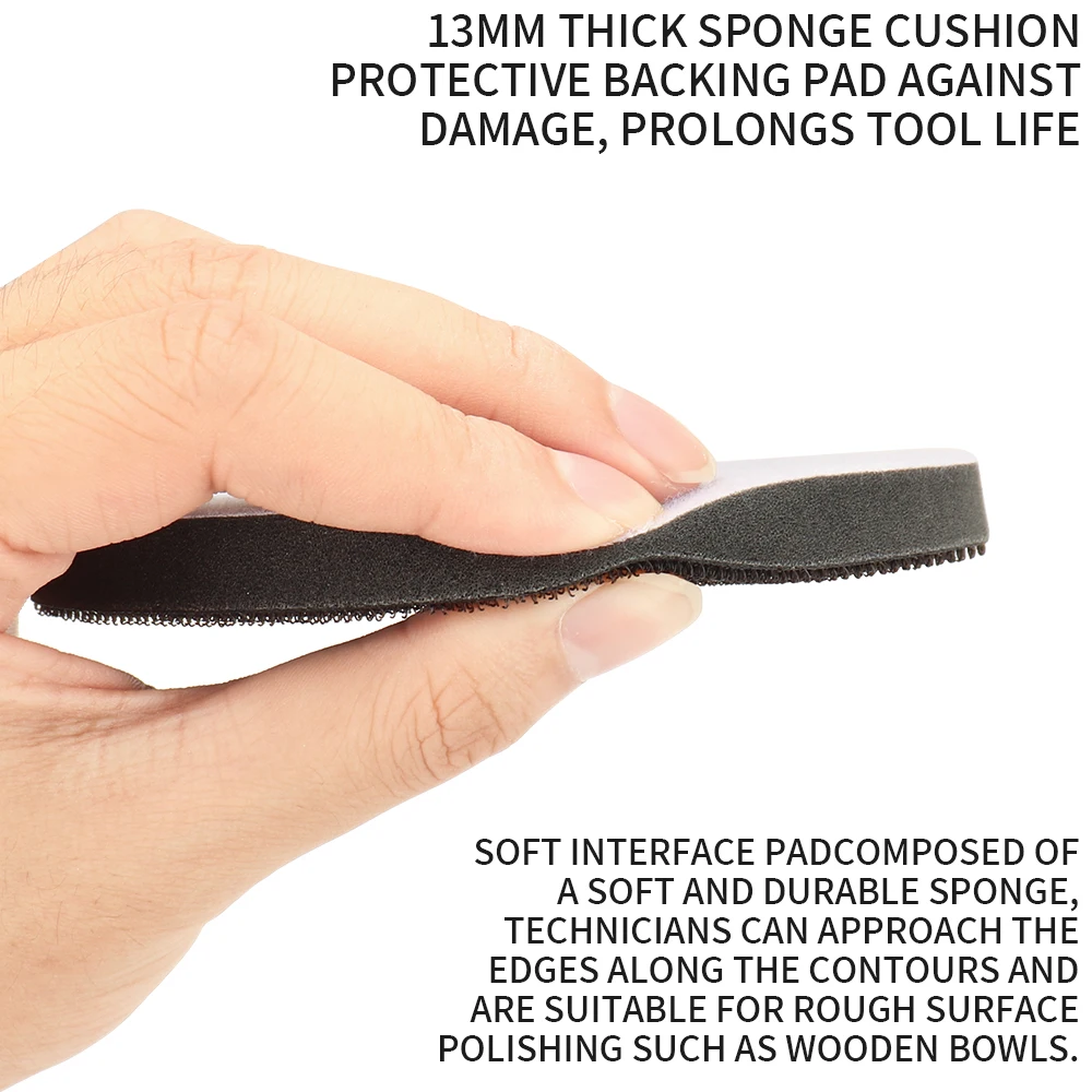 SI FANG 3pcs Interface Pads 5inch Hook and Loop Soft Density Foam Sponge Cushion Buffer Backing Pad for Orbital Sander Polishing