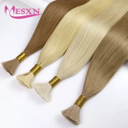 Mesxn Bulk Hair Extensions Menselijk Haar 100% Echt Natuurlijk Haar Zwart Bruin Blond 613 Kleur Voor Vrouwen Voor Salon 16-24Inch