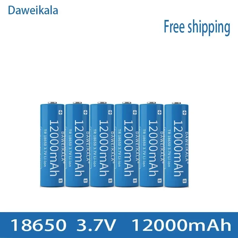 Batería 18650, batería recargable e ion d litio de 3,7 V y 12000mAh para linterna Led, cargador batería litio