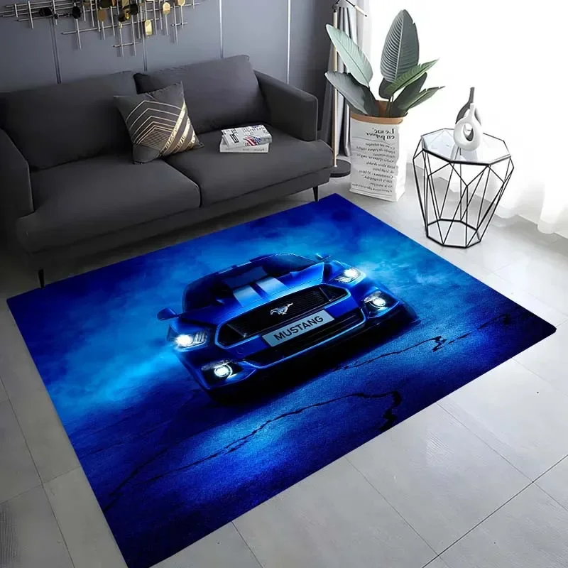 

3d Ford Mustang logo carpet living room bedroom upholstery carpet kitchen bathroom non-slip mat garden lawn mat birthday present