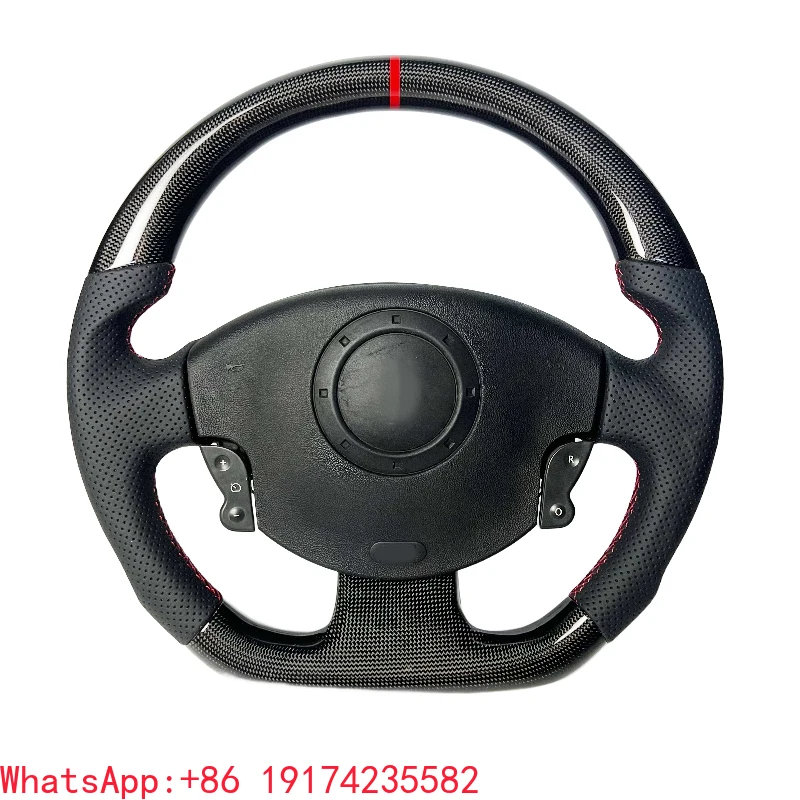

Leather Carbon Fiber Steering Wheel for Renault Megane 2; Personalized Custom Carbon Fiber Sports Steering Wheel.
