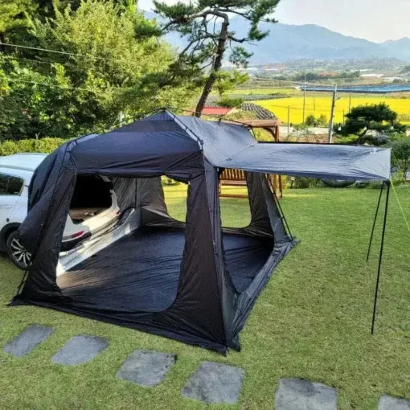 Portable Outdoor 210D Oxford PU Automatic Quick Opening Car Taiate Tent Shade  SUV  Rear  For Camping