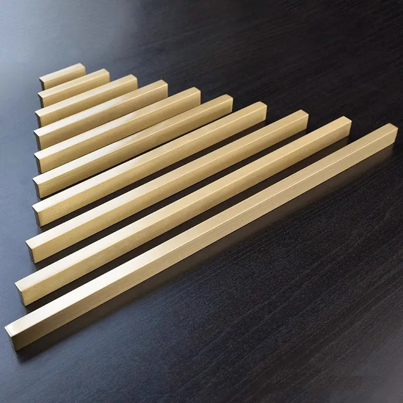 

Solid Brass L-shaped Cabinet Handles Luxury Wardrobe Pulls Modern Kitchen Cupboard Handle Copper Drawer Knobs Furniture Hardware